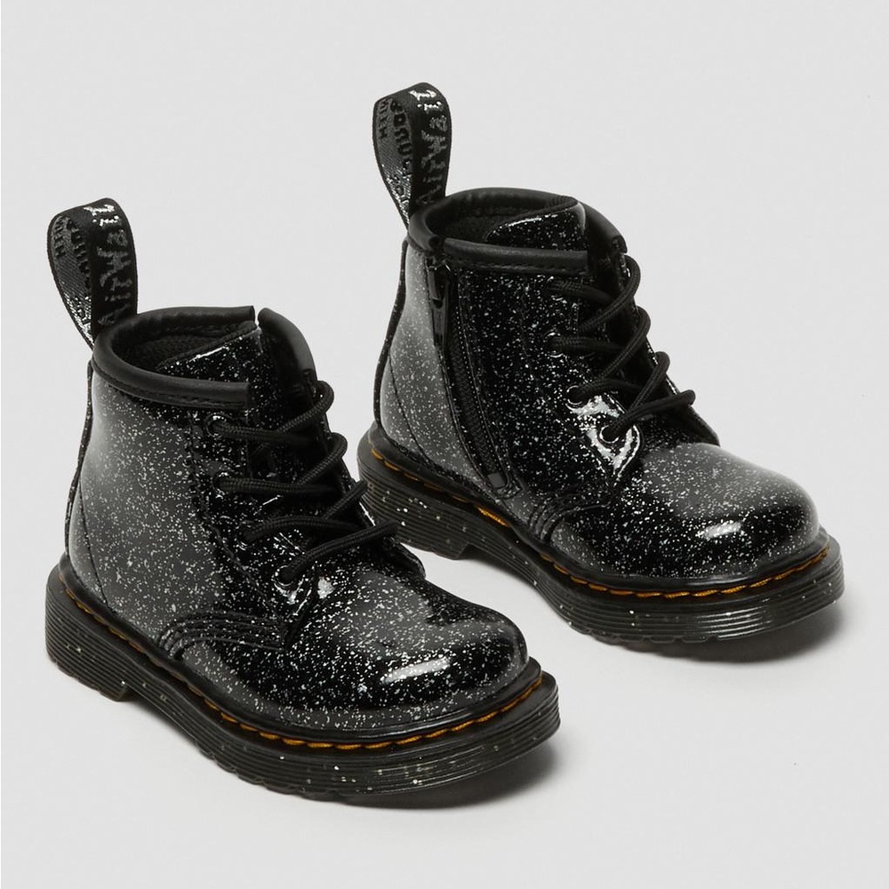 Dr. Martens Black Glitter Kids Boots